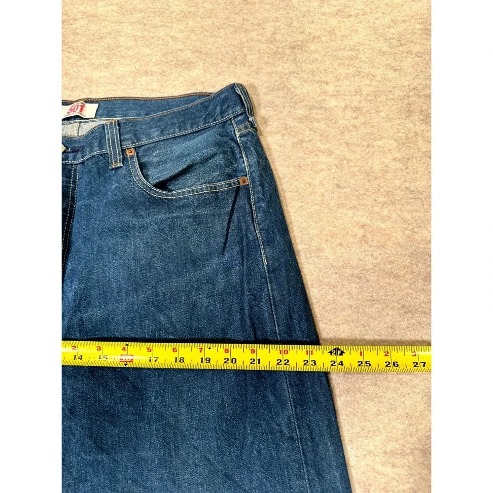 Levis 501 Original Fit Jeans Men 36x32 Blue Denim Cotton Button Fly Straight Leg